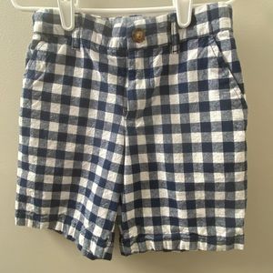 Carters Navy & White Checkered Shorts